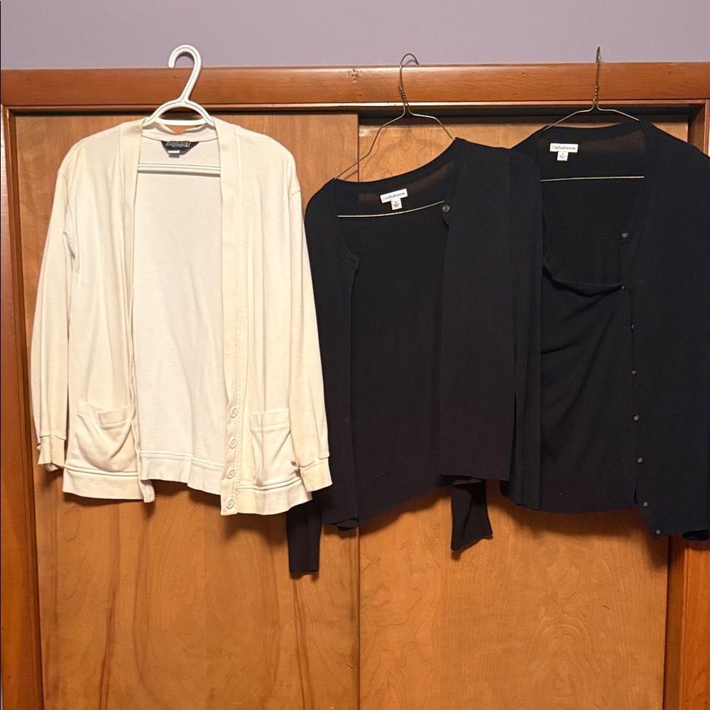 Lands' End Cream Cardigan